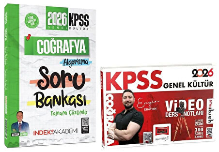 Yargı + İndeks 2026 KPSS Coğrafya Video Ders Notları + Soru Bankası 2 li Set - Engin Eraydın Yargı + İndeks Akademi Yayınları
