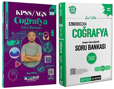 Yediiklim + İndeks 2026 KPSS Coğrafya Atölye Soru Bankası 2 li Set - Hakan Topcan Yediiklim + İndeks Akademi Yayınları