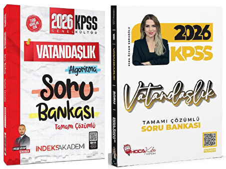 Hoca Kafası + İndeks 2026 KPSS Vatandaşlık Soru Bankası 2 li Set - Esra Özkan Karaoğlu Hoca Kafası + İndeks Akademi Yayınları