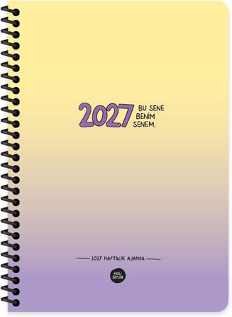 Hisli Şeyler 2027- A5 Spiralli Haftalık Ajanda - Bu Sene Benim Senem