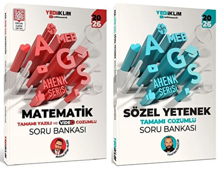 Yediiklim 2026 MEB-AGS Matematik-Sayısal + Sözel Yetenek Soru Bankası 2 li Set Ahenk Serisi - Mehmet Bilge Yıldız Yediiklim Yayınları