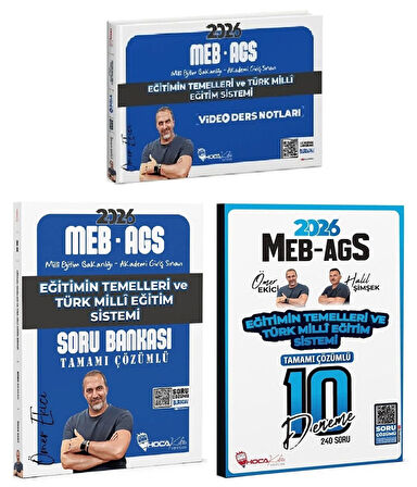Hoca Kafası 2026 MEB-AGS Eğitimin Temelleri ve Türk Milli Eğitim Sistemi Video Ders Notları + Soru Bankası + 10 Deneme 3 lü Set - Ömer Ekici Hoca Kafası Yayınları