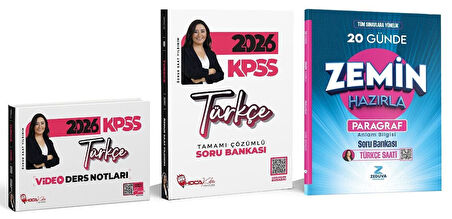 Hoca Kafası + Zeduva 2026 KPSS Türkçe Video Ders Notları + Paragraf 20 Günde Zemin Hazırla Soru Bankası 3 lü Set - Öznur Saat Yıldırım Hoca Kafası + Zeduva Yayınları