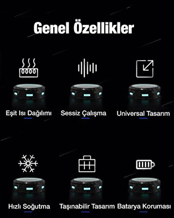 Polham RGB 5-8.45 inç Dijital Göstergeli Tablet Soğutucu Telefon Gamer Oyuncu Radyatör Soğutma Fanı 