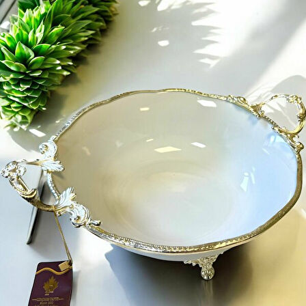 Limoges Paniz Bol Kase Ayaklı 30X25X14 Cm Gümüş WHS204