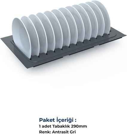 Çekmece Içi Tabaklık 29cmx48Cm, Antresit (3cm En Ve 6 Cm Boydan Kesilebilir)