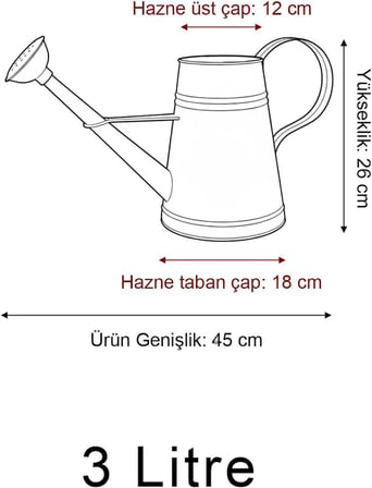 Stella 3 Litre Metal Çiçek Bahçe Sulama Kabı – Modern Dekoratif Çok Amaçlı Sulak (Sarı)