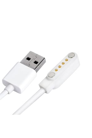 Alkatronik Usb 4 Pin Pogo Kablo Akıllı Saat Manyetik Sabitleyici Şarj Kablosu Usb 2.0