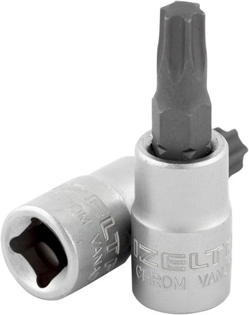 Izeltaş 1107061240 T 40 1/4" Tor X Uçlu Lokma Anahtar, Krom, T40