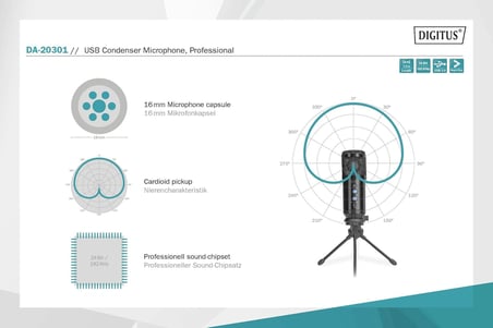 USB kondansatörlü mikrofon, profesyonel set, mikrofon kollu, pop koruması ve rüzgar koruması, siyah