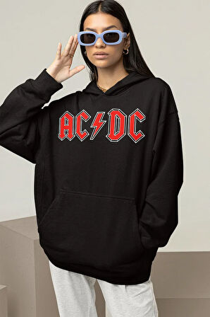 Rock Metal Müzik Grubu Baskılı Unisex Oversize AC DC Hoodie