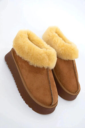 Alice Kahverengi Kadın İç Ve Dışı Kürklü Kalın Taban Ayakkabı