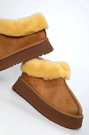 Alice Kahverengi Kadın İç Ve Dışı Kürklü Kalın Taban Ayakkabı