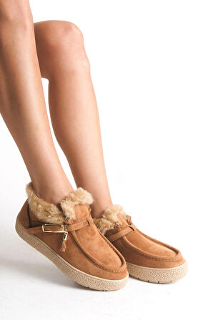 Lily Kadın İçi Kürklü Toka Detaylı Rahat Taban Şık Kısa Bilek Bot