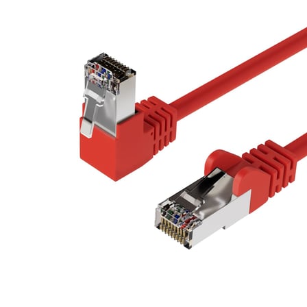 CAT 6, S/FTP, 90° açılı Dirsek Kablo, 3 Metre (Beyaz)