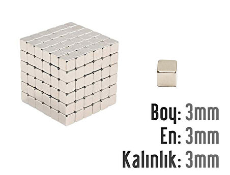 Neodyum Mıknatıs Küp 3x3x3mm  10 adet