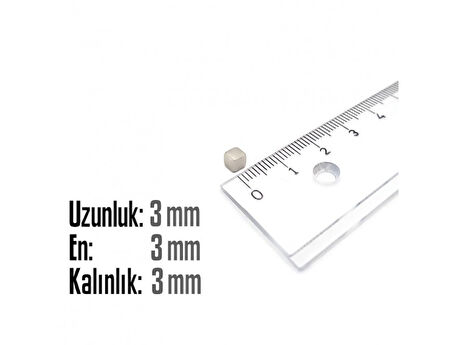 Neodyum Mıknatıs Küp 3x3x3mm  10 adet