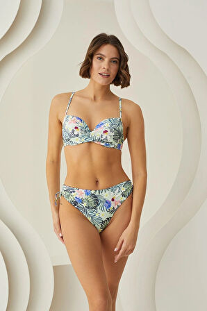 Çiçek Desenli Kaplı Bikini Takımı
