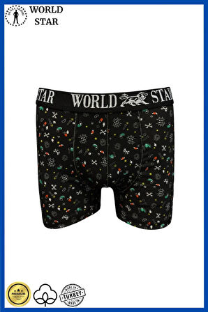 Likralı Pamuklu Renkli Erkek Boxer