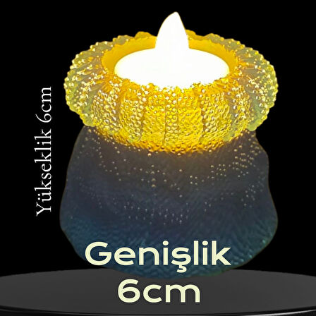 dekoratif mavi saksı mumluk