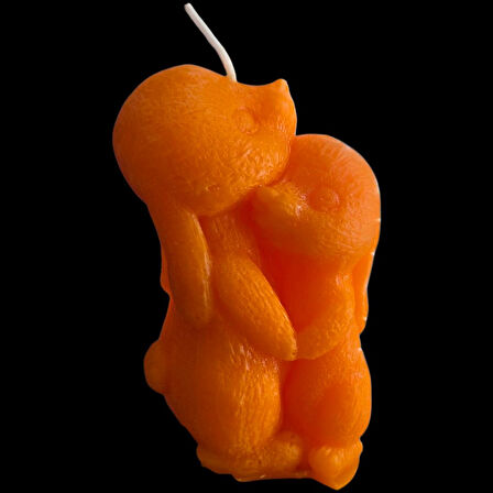 dekoratif 2li sincap modeli kokulu mum