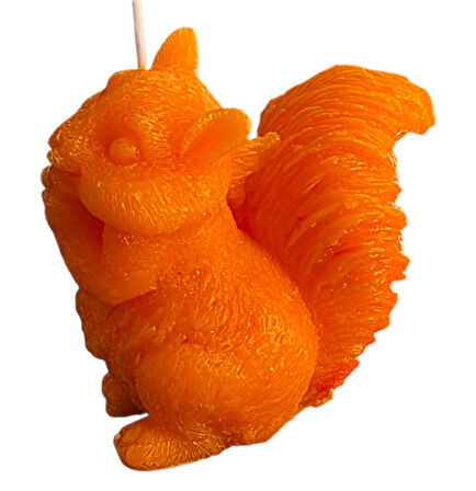 dekoratif mutlu sincap modeli mum