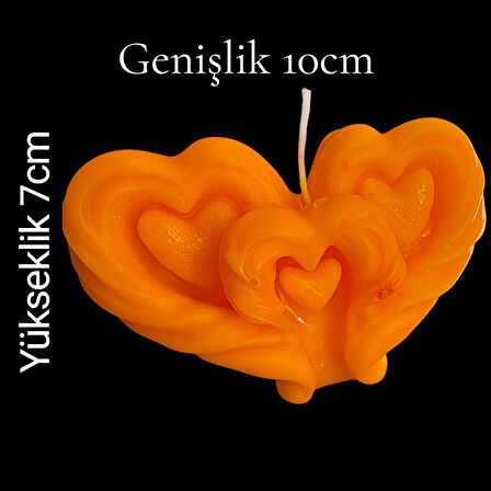 dekoratif 3 lü kalp modeli kokulu mum