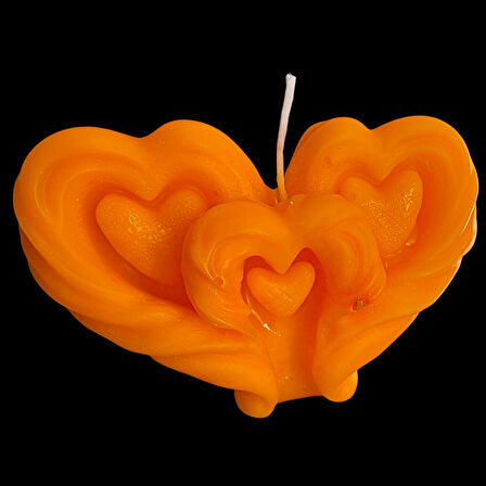 dekoratif 3 lü kalp modeli kokulu mum