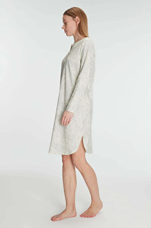 PamukluUzun Kollu Gecelik