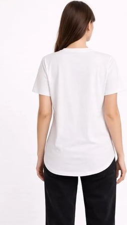 BasicT-Shirt Kısa Kol Bisiklet Yaka Oval Kesim Tişört