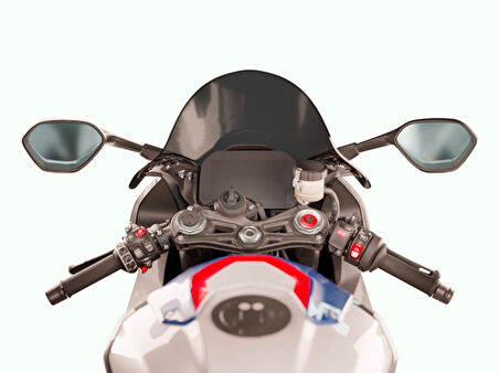 Yüksek Ön Camlı Yarış – Koyu Füme – BMW S 1000 RR 2023–2024 Uyumu