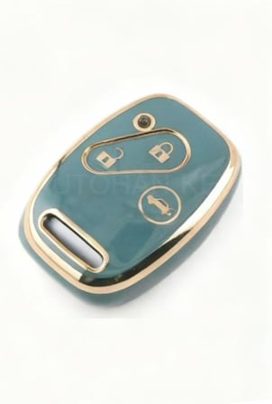 AutoHan Keys Honda Civic Fd6, Crv, Accord 3 Buton Nano Anahtarlık Kılıfı, Gri ve Gold Renk, Premium Koruyucu Kaplama