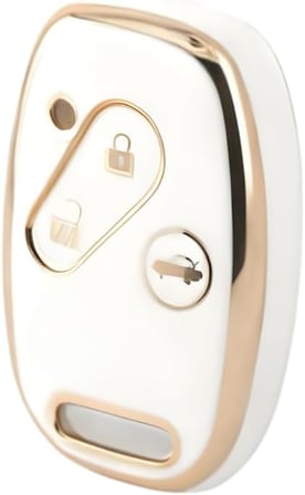 AutoHan Keys Honda Civic Fd6, Crv, Accord 3 Buton Nano Anahtarlık Kılıfı, Gri ve Gold Renk, Premium Koruyucu Kaplama