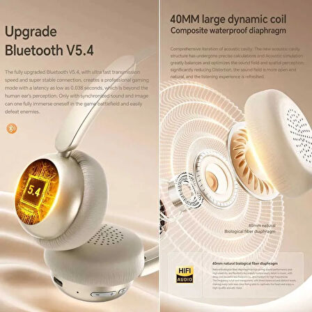 Pell Kablosuz Kulaklıklar - Retro Stereo Bluetooth Kulaklık,