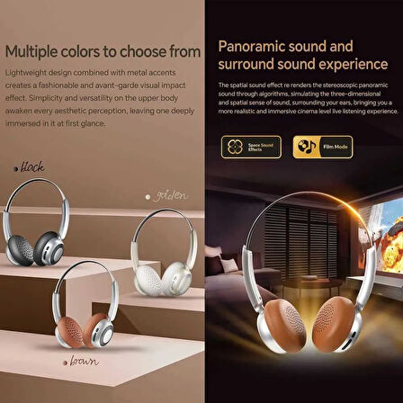 Pell Kablosuz Kulaklıklar - Retro Stereo Bluetooth Kulaklık,