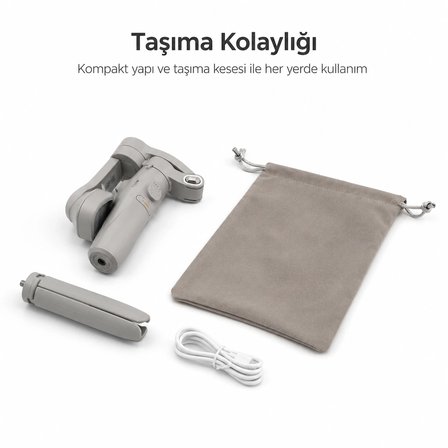 Pell  M2 Telefon Gimbal Stabilizatör 3-Eksenli, Katlanabilir Cep Telefonu Gimbalı