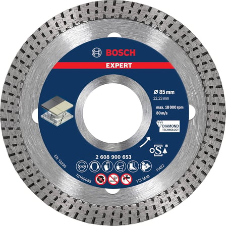 Professional 1x EXPERT HardCeramic Elmas Kesme Diskleri (Sert fayanslar, Sert taş, Ø 85 mm, Aksesuar Küçük Avuç Taşlama Makinesi)