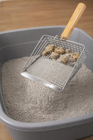 Metal Kedi Kumu Küreği Ahşap Saplı Dayanıklı Izgaralı Kedi Tuvaleti Temizleme Küreği Ergonomik Saplı Kolay Temizlik Aparatı Paslanmaz Çelik (Telli)