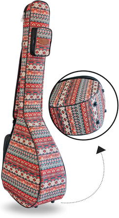 PANDURA MÜZİK PANDURA MÜZİK Profesyonel SU GEÇİRMEZ 20 MM PEDLİ Gigbag Uzun Bağlama Saz Kılıfı Otantik