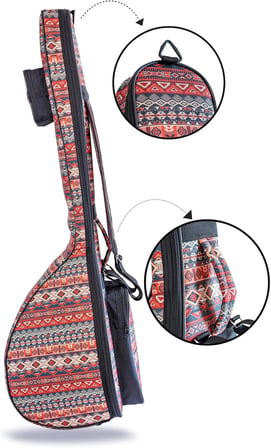PANDURA MÜZİK PANDURA MÜZİK Profesyonel SU GEÇİRMEZ 20 MM PEDLİ Gigbag Uzun Bağlama Saz Kılıfı Otantik