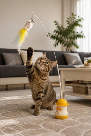 Catnipli Kedi Oltası, Zilli ve Tüylü Sallanan Kedi Oyuncağı, Yapışkanlı Ördek Standı ve Şapka Altında Kedi Otu Bölmesi