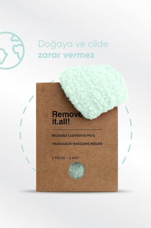 Remove it.all! Yıkanabilir Temizleme Pedleri 2 Adet Reusable Cleansing Pads 2 Pieces