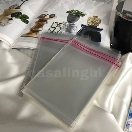 Şeffaf Jelatin Poşet 100 Adet 10x15 cm Kendinden Yapışkanlı Bantlı OPP Torba Kapak Dahil - Casalinghi