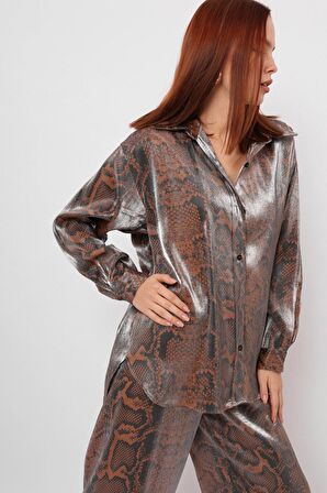 KAHVE GÜMÜŞ GÖMLEK