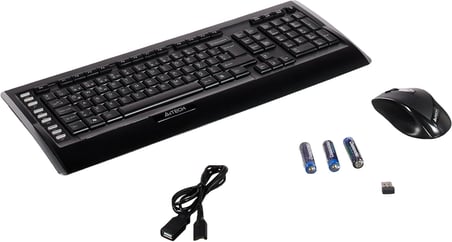 A4 Tech 9300F, Kablosuz Multimedya Q Türkçe Klavye ve V-Track 2000DPI Optik Mouse Set
