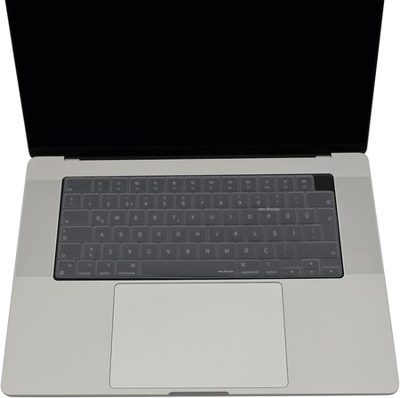 MacBook Türkçe‑Q Klavye Koruyucu Silikon Kılıf Kapak MacBook Air 13,6-15,3 Pro 14-16 inç Uyumlu M5/M4/M3/M2/M1 Touch ID – Toz, Dökülme ve Çizilmelere Karşı Koruma Şeffaf