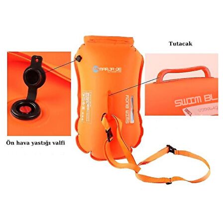 Dry Açık Su Yüzme Şamandıra Çift Hava Yastıklı SWIM BUOY 28L 37x68 Cm 12KG