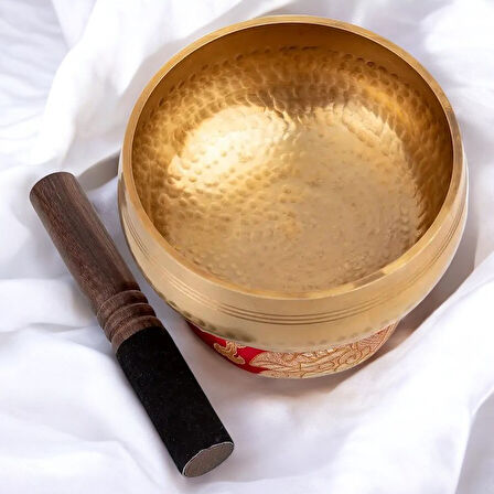 El Yapımı Çekiçle Dövülmüş Meditasyon Kasesi Çanı Singing Bowl Seti 13 cm Şarkı Söyleyen Kase