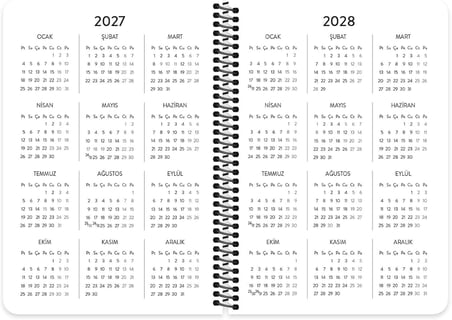 Hisli Şeyler 2027- A5 Spiralli Haftalık Ajanda - Bu Sene Benim Senem