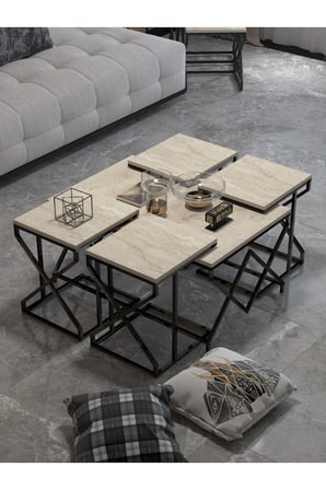 Orta Sehpa Ve Zigon Sehpa V Lüx 5'Li Set 